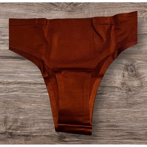 Free People We Are HAH Low Down Thong Sz XL Womens Bronze Moisture Wicking Intim - Picture 1 of 6